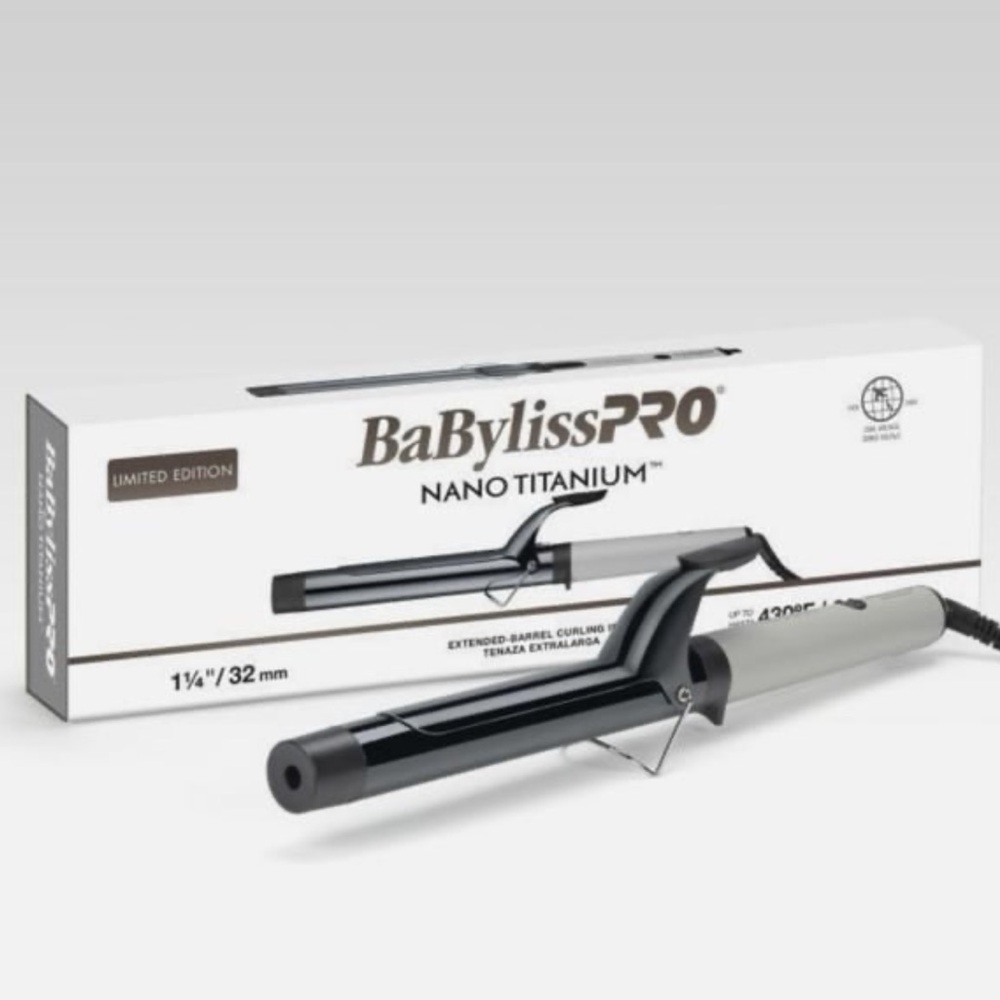 BaBylissPRO Nano Titanium 1¼" Curling Iron - Black & Silver- LIMITED EDITION
